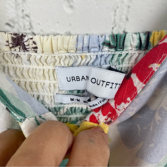 URBAN OUTFITTERS Positano Cotton Tie Shoulder Floral Midi Sundress size Medium - Picture 6 of 8